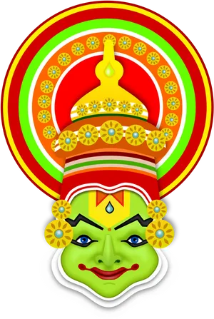 Kathakali Dancer Artwork Onam Festival PNG Image