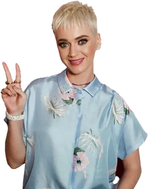 Katy Perry Peace Sign PNG Image