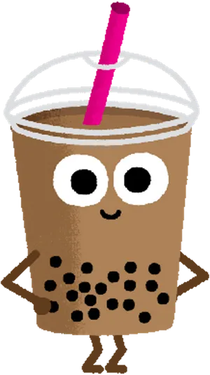 Kawaii Bubble Tea Character.png PNG Image