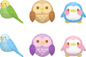 Kawaii Cartoon Birds Collection.jpg PNG Image