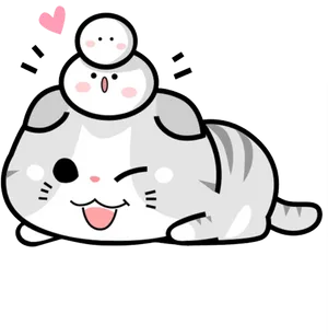 Kawaii Catand Seal Friends.png PNG Image