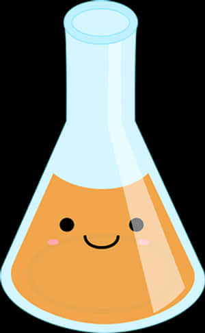Kawaii Chemistry Flask PNG image with transparent background