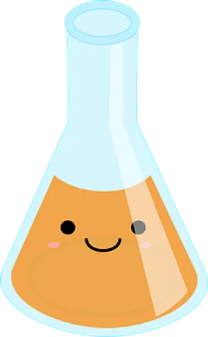 Kawaii Chemistry Flask PNG Image