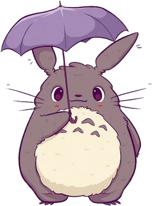 Kawaii Creature With Umbrella.png PNG Image