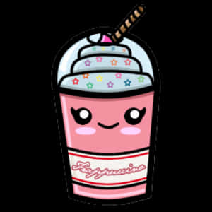 Kawaii Frappuccino Cartoon PNG image with transparent background
