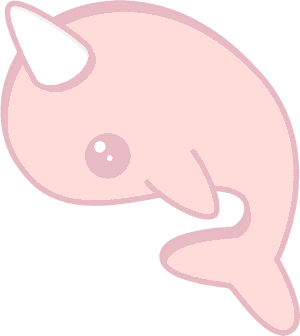 Kawaii Pink Narwhal - Narwhal PNG image with transparent background