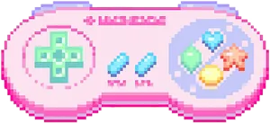 Kawaii Pixel Art Game Controller PNG Image