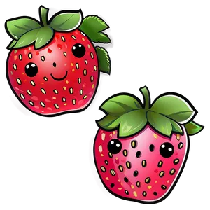 Kawaii Strawberry Art Png Ghy80 PNG Image