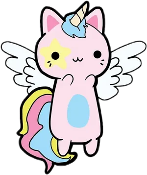 Kawaii_ Unicorn_ Cat_with_ Wings.png PNG Image