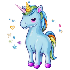 Kawaii Unicorn Clipart Png 06262024 PNG Image