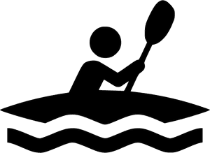 Kayaker Silhouette Graphic PNG with transparent background