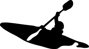Kayaker Silhouette Paddling PNG with transparent background