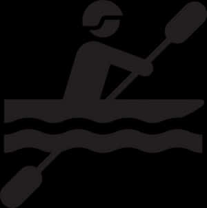 Kayaking Silhouette Icon PNG image with transparent background