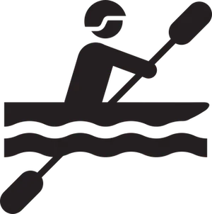 Kayaking Silhouette Icon PNG Image