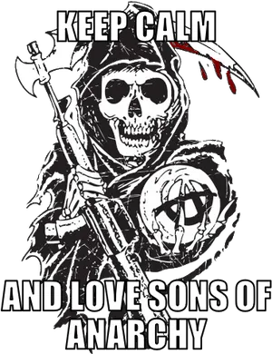 Keep Calm Love Sons Of Anarchy Skull Graphic PNG Image