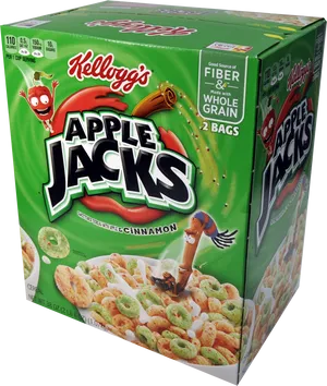 Kelloggs Apple Jacks Cereal Box PNG Image