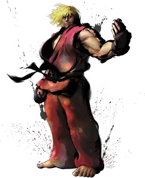 Ken Masters Street Fighter Artwork PNG Image