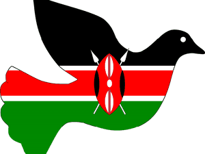 Kenya Flag Dove Silhouette PNG image with transparent background