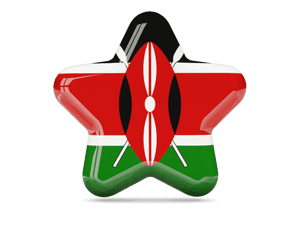 Kenya Flag Star Shape PNG image with transparent background