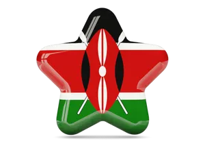 Kenya Flag Star Shape PNG Image