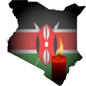 Kenya Mapwith Flagand Candle PNG image with transparent background