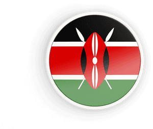Kenyan_ Flag_ Button PNG image with transparent background