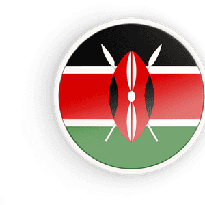 Kenyan Flag Button Graphic PNG image with transparent background