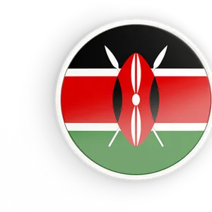 Kenyan Flag Button Graphic PNG Image