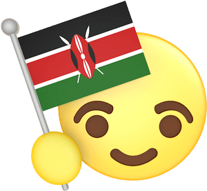 Kenyan Flag Emoji Smile PNG image with transparent background
