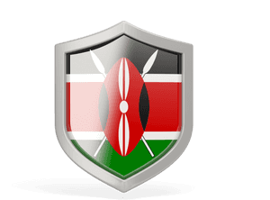 Kenyan Flag Shield Graphic PNG image with transparent background