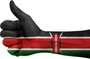 Kenyan Flag Thumbs Up Gesture PNG image with transparent background