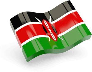 Kenyan Flag Waving PNG image with transparent background