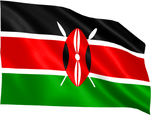 Kenyan Flag Waving PNG image with transparent background