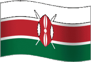 Kenyan Flag Waving PNG image with transparent background
