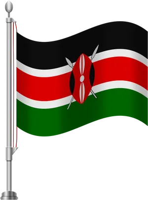 Kenyan Flagon Pole PNG Image