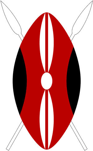 Kenyan Maasai Shieldand Spears PNG image with transparent background