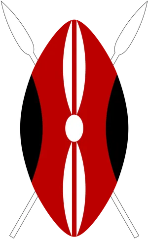 Kenyan Maasai Shieldand Spears PNG Image