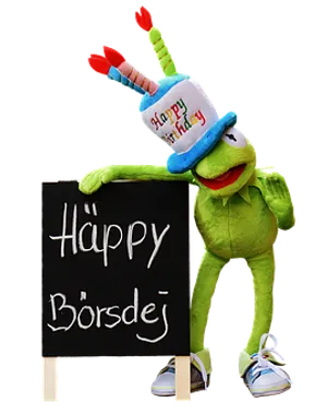 Kermit Birthday Celebration PNG Image