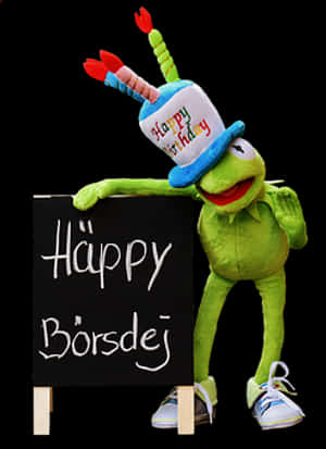 Kermit Birthday Celebration PNG image with transparent background
