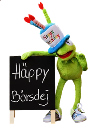 Kermit Birthday Celebration PNG Image