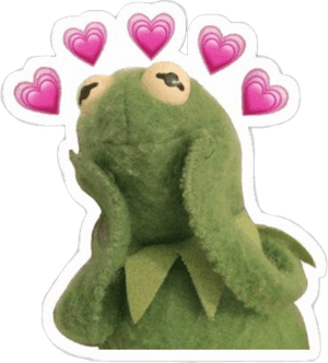 #kermit #hearts #niches #png #overlay #freetoedit - Kermit The Frog Meme Hearts, Transparent Png PNG image with transparent background