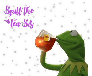 #kermit Spill The Tea #kermitthefrog #tea #meme - Kermit Sipping Tea Sticker, HD Png Download PNG image with transparent background