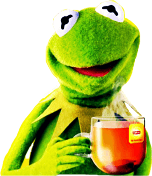 Kermitthefrog Kermit Lipton Icedtea Green Frog Sticker - Kermit The Frog Meme Black And White, HD Png Download PNG image with transparent background