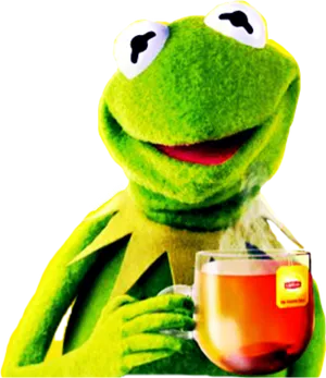 Kermit Tea Meme PNG Image