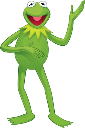 Kermitthe Frog Waving PNG Image