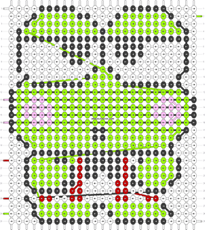 Keroppi Pattern Perler Beads PNG image with transparent background