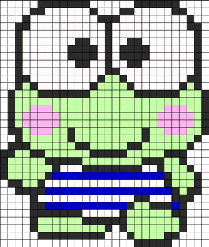 Keroppi Pixel Art Creation PNG image with transparent background