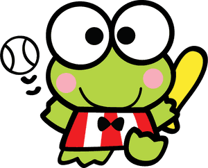 Keroppi Playing Baseball Cartoon PNG image with transparent background