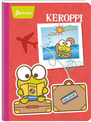 Keroppi Travel Themed Notebook Cover PNG image with transparent background