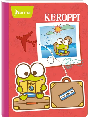 Keroppi Travel Themed Notebook Cover PNG Image